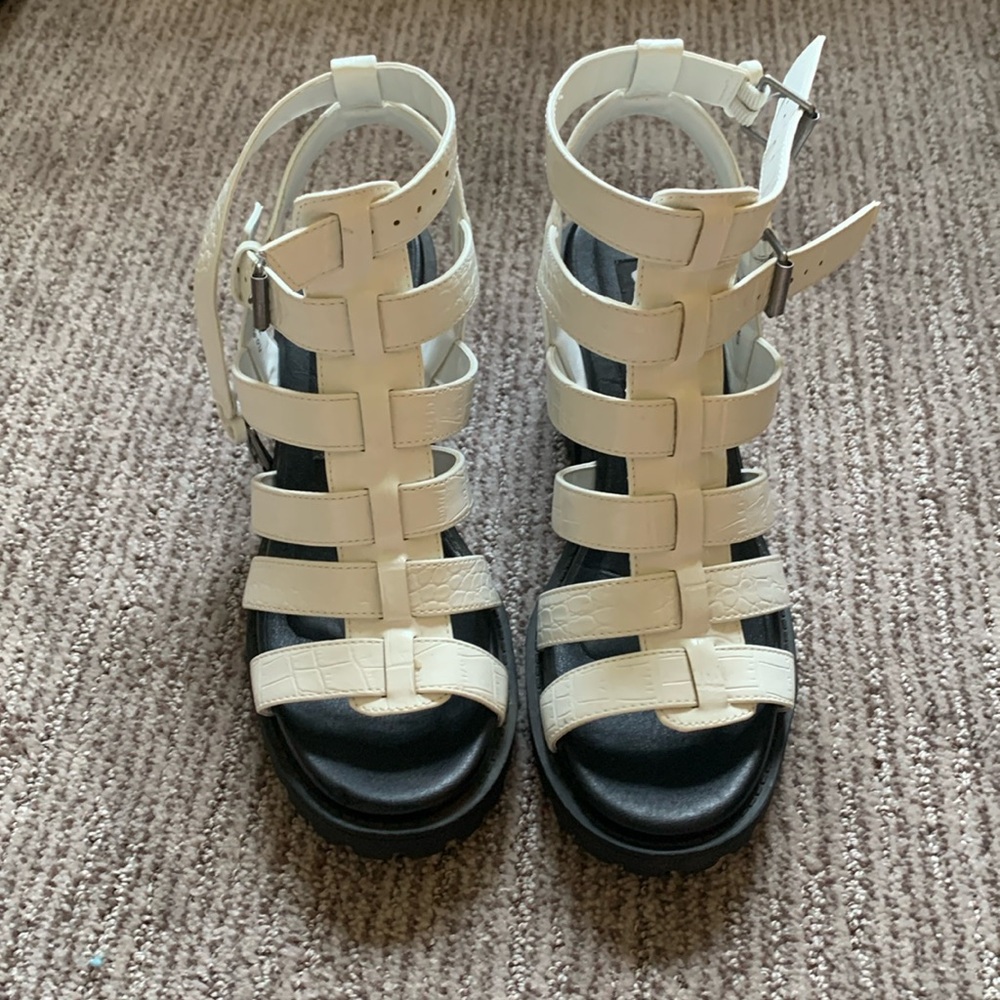 Chunky White Sandals